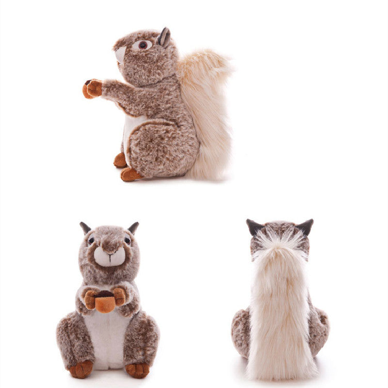 30CM Soft Squirrel Plush Cuddly Toy Wild Animals Simulation Dolls Gift For Kids Baby Mascot Home Decor