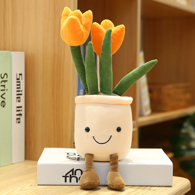 35CM Flower Tulips Cactus Soft Plants Dolls Toy Gift Mascot Christmas Gifts Home Decor