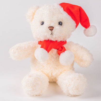 30CM Cartoon Xmas Bear Plush Toys Soft Stuffed Animal Dolls Mascot Birthday Christmas Gifts