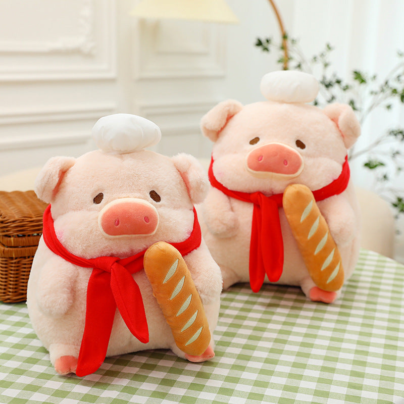 45CM Bread Chef Pig Soft Animals Dolls Toy Birthday Gift For Kids Baby Mascot Halloween Xmas Gifts