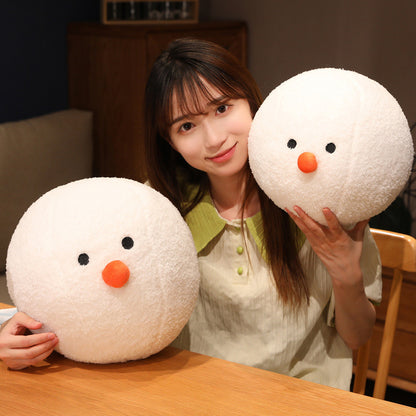 40CM Christmas Snowball Round Pillow Keychain Stuffed Plush Toy Dolls Gift For Kids Baby Mascot Xmas Gifts