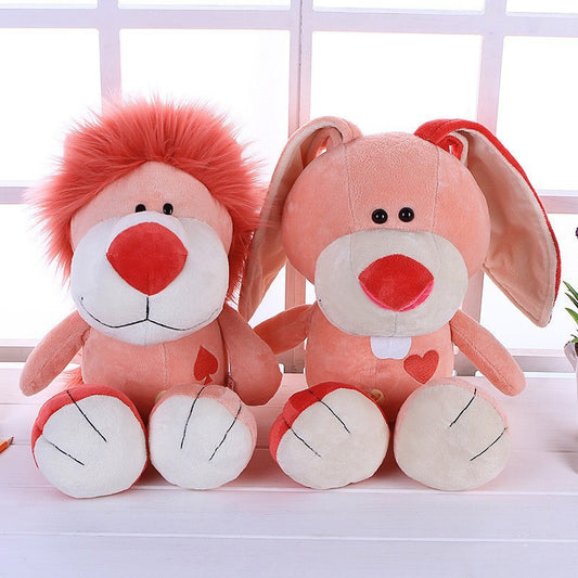 35CM Cuddly Lion Elephant Toys Soft Stuffed Animals Dolls For Baby Kids Mascot Birthday Xmas Gift Pink Halloween Decor