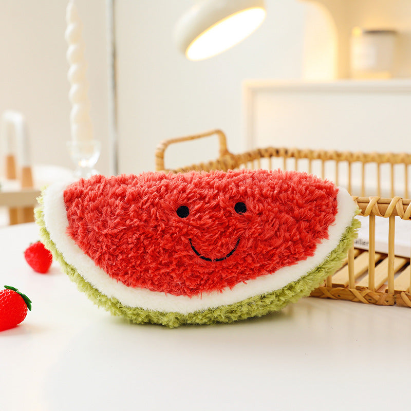 25CM Kawaii Fruit Watermelon/ Strawberry/ Lemon/ Banana/ Pineapple/ Mango/ Peach/ Durian Stuffed Doll Plush Toy Soft Gift Home Decor