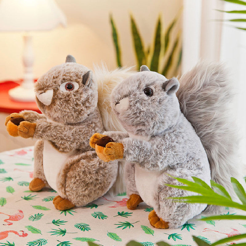 30CM Soft Squirrel Plush Cuddly Toy Wild Animals Simulation Dolls Gift For Kids Baby Mascot Home Decor