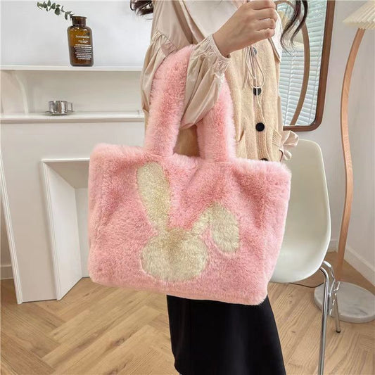 40CM Cute Rabbit Plush Shoulder Bags Crossbody Bag&nbsp;Backpack School Bags Rucksack Cartoon Soft Stuffed Gift