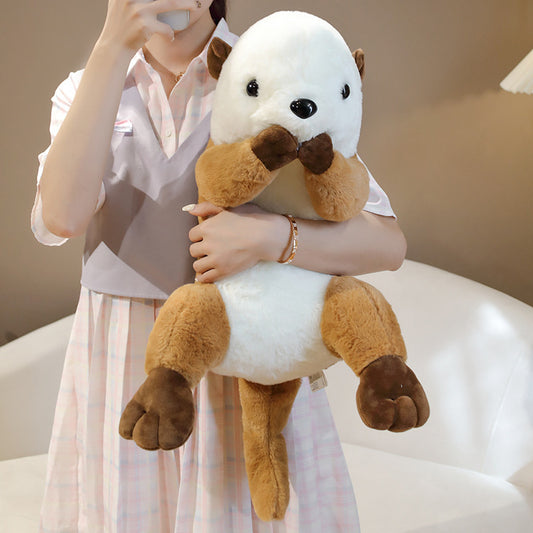 46CM Carton Sea Otter Stuffed Animal Soft Plush Dolls Toy Birthday Gift For Kids Baby Mascot Xmas Gifts Halloween Decor
