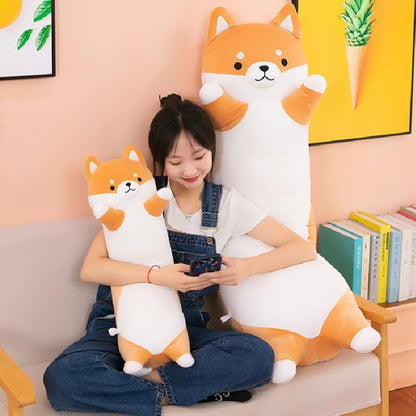 90CM Long Dog Plush Toys Long Body Pillow Cartoon Stuffed Animals Soft Doll Pillows Gifts For Kids Girls