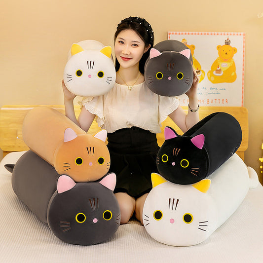 90CM Kawaii Cat Plush Sleep Cuddle Pillow Cartoon Stuffed Animals Cat Plushie Soft Doll Pillows Girlfriend Kids Gifts