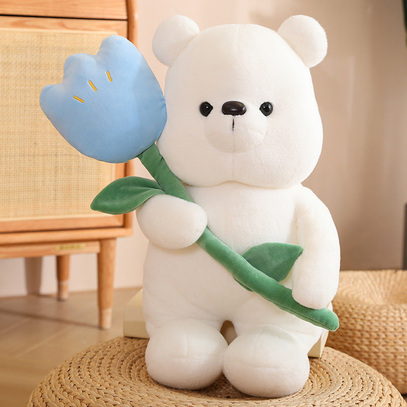 50CM Cute Tulip Bear Plush Toy Soft Stuffed Animals Dolls Mascot Birthday Xmas Gift Halloween Decor Valentine's Day Gift