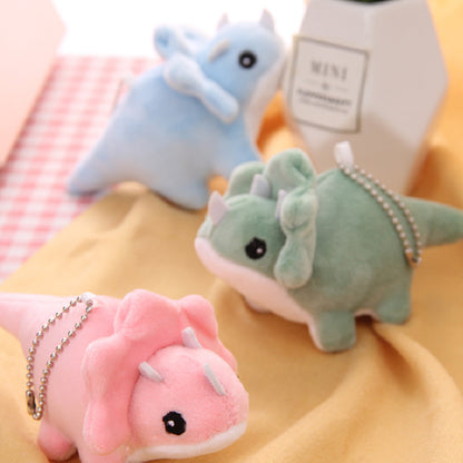 3Pces Kawaii Dinosaur Plush Keychain Soft Plush Toys Stuffed Animal Dolls Birthday Xmas Gift Wallet Bag Accessories Props
