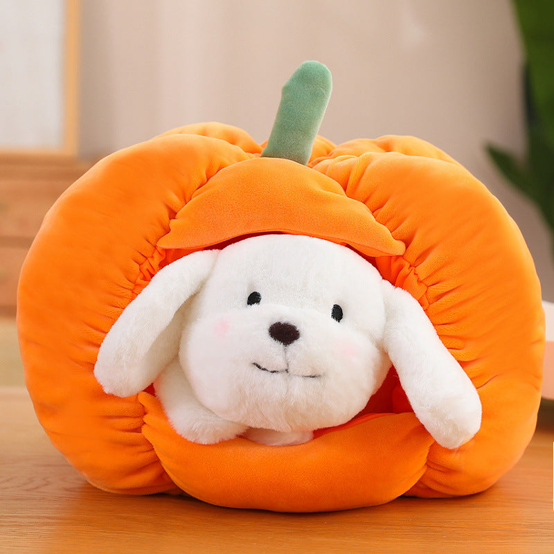 30CM Pumpkin Dog Cat Plush Toys Cartoon Soft Stuffed Animal Dolls Mascot Birthday Xmas Gift Halloween Decor