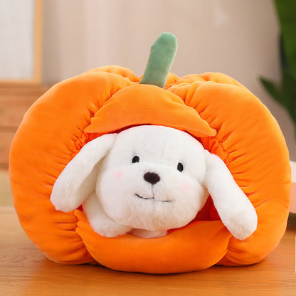 30CM Pumpkin Dog Cat Plush Toys Cartoon Soft Stuffed Animal Dolls Mascot Birthday Xmas Gift Halloween Decor