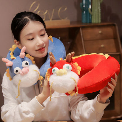 30CM Dragon Soft Stuffed Animals U-Shaped Pillow Travel Cushion Neck Pillow Birthday Xmas New Year Gift