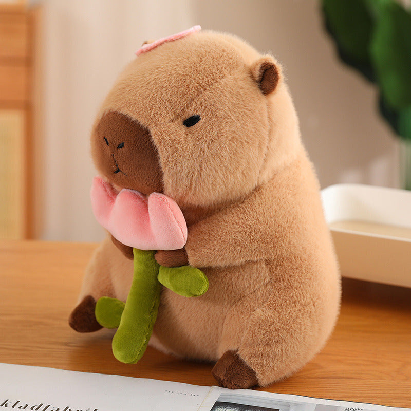 35CM Bread Flowers Avocado Capybara Stuffed Animal Plush Toy Dolls Gift For Kids Baby Mascot Xmas Gifts