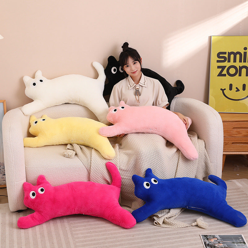 100CM Colorful Long Cat Pillow Kawaii Plush Toys Stuffed Animals Soft Doll Xmas Gifts