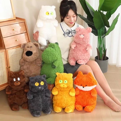 40CM Fat Dinosaur/Pig/Cat/Fox Stuffed Animals Dolls Plush Pillow Toys Mascot Kids Birthday Xmas Gift Home Decor