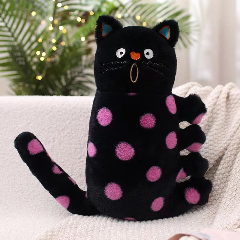 45CM Pink Polka Dot Fat Cat Plush Toys Cartoon Stuffed Pillow Animals Soft Doll Gifts For Kids Girls