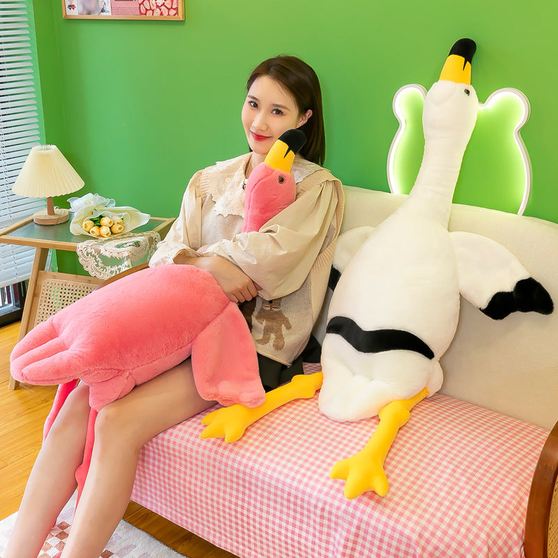 160CM Soft Plush Flamingo Stuffed Animal Dolls Pillow Toy Birthday Gift For Kids Baby Mascot Xmas Gifts Halloween Pink Decor