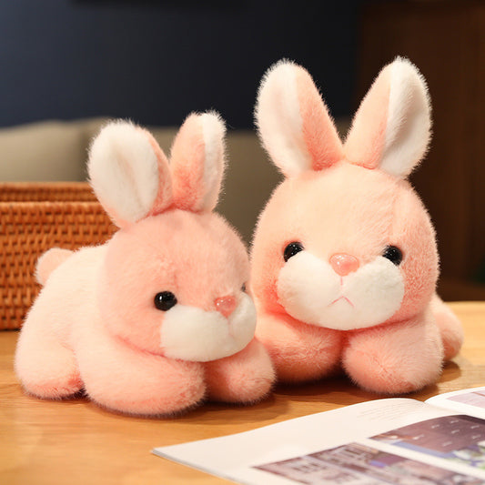 25CM Cute Laying Rabbit Plush Toys Cartoon Soft Stuffed Animals Dolls Mascot Birthday Xmas Gift