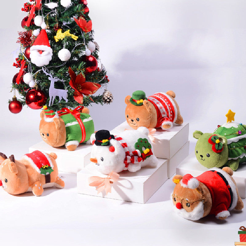 13CM Santa Claus/Christmas Tree/Elk/Bear/Snowman Plush Toy Dolls Stuffed Birthday Xmas Gifts Christmas Decor