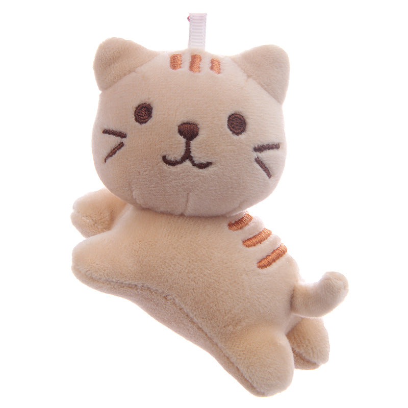 6Pces Tilting Cat Plush Keychain Soft Plush Toys Stuffed Animal Dolls Birthday Xmas Gift Wallet Bag Accessories Props