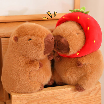 33CM Strawberries Capybara Stuffed Animal Plush Toy Dolls Gift For Kids Baby Mascot Xmas Valentine's Day Gifts