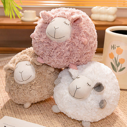 28CM Cute Round Sheep Plush Toys Stuffed Alpaca Animal Dolls For Kids Children Birthday Xmas Gift