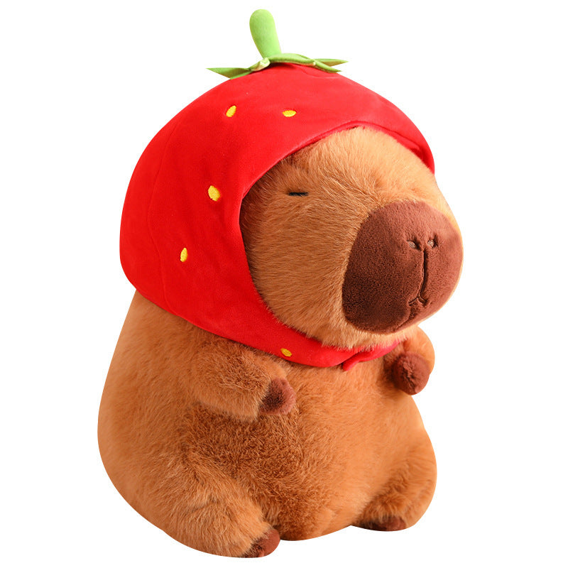 33CM Strawberries Capybara Stuffed Animal Plush Toy Dolls Gift For Kids Baby Mascot Xmas Valentine's Day Gifts