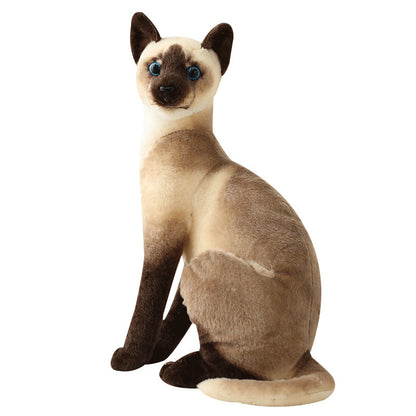 40CM Imitation Cat Realistic Furry Plush Toys Soft Stuffed Animal Dolls Interactive Companion Gift