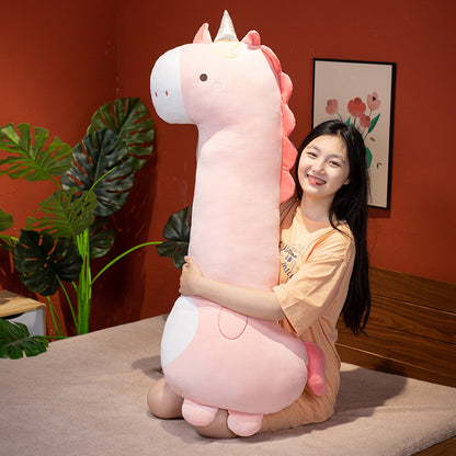 120CM Geese Dinosaur Giraffe Unicorn Sleep Pillow Plush Toys Cartoon Soft Stuffed Animal Dolls Mascot Birthday Xmas Gift