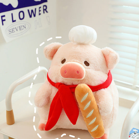 45CM Bread Chef Pig Soft Animals Dolls Toy Birthday Gift For Kids Baby Mascot Halloween Xmas Gifts