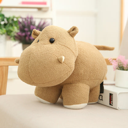 35CM Cute Elephant Hippo Dolls Stuffed Wild Animals Plush Toy For Kids Birthday Xmas Gifts Home Decor