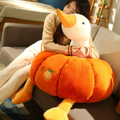 150CM Pumpkin Duck Pillow Plush Toys Cartoon Soft Stuffed Animal Dolls Mascot Birthday Xmas Gift Halloween Decor