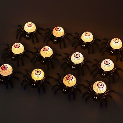 12Pcs Spider Chandelier Tea Lights Novelty Flameless LED Lights Chandelier Candle Holder Halloween Party Table Spooky Home Decor