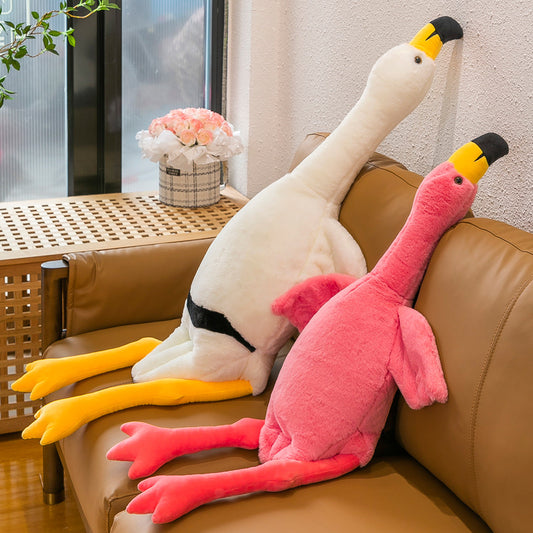 160CM Soft Plush Flamingo Stuffed Animal Dolls Pillow Toy Birthday Gift For Kids Baby Mascot Xmas Gifts Halloween Pink Decor