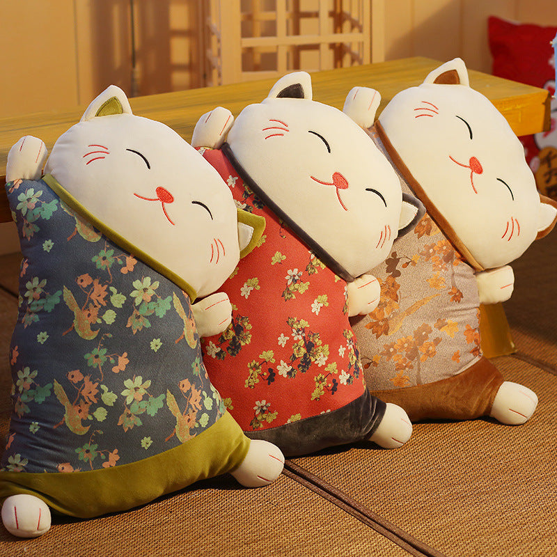 55CM Fat Lucky Cat Stuffed Animals Dolls Plush Kawaii Pillow Toys Mascot Kids Birthday Xmas Gift Home Decor