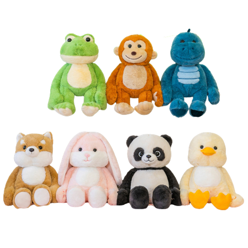 38CM Shy Rabbit/ Panda/ Frog/ Dog/ Dinosaur/ Monkey/ Duck Plush Toys Cartoon Soft Stuffed Animal Dolls Mascot Birthday Xmas Gift