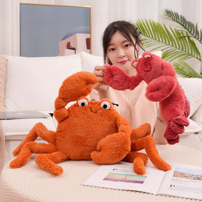 60CM Lobster Crab Soft Stuffed Animal Plush Dolls Toy Kawaii Pillow Plushies Room Decor Ocean Life Gift For Kids