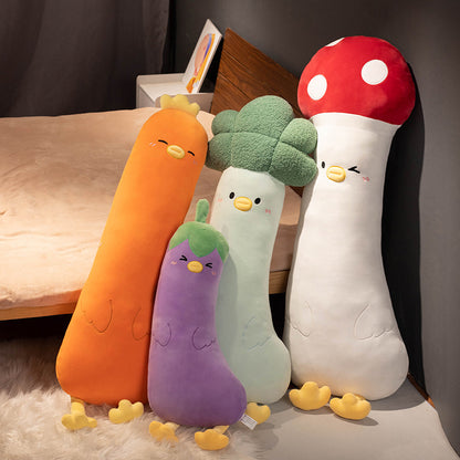 120CM Eggplant Vegetable Chicken Sleep Pillow Mushroom Broccoli Carrot Plush Toys Soft Stuffed Dolls Mascot Birthday Xmas Gift