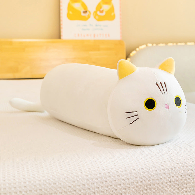 90CM Kawaii Cat Plush Sleep Cuddle Pillow Cartoon Stuffed Animals Cat Plushie Soft Doll Pillows Girlfriend Kids Gifts