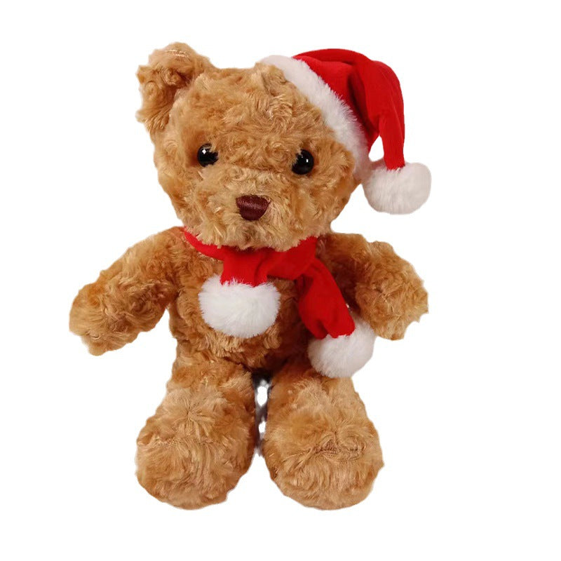 30CM Cartoon Xmas Bear Plush Toys Soft Stuffed Animal Dolls Mascot Birthday Christmas Gifts