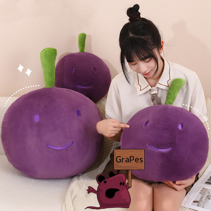 60CM Purple Grapes Fruit Pillow Plush Toys Cartoon Soft Stuffed Dolls Mascot Birthday Xmas Gift Kitchen Decor