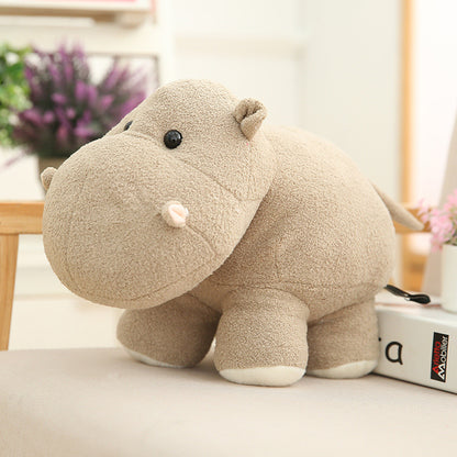 35CM Cute Elephant Hippo Dolls Stuffed Wild Animals Plush Toy For Kids Birthday Xmas Gifts Home Decor