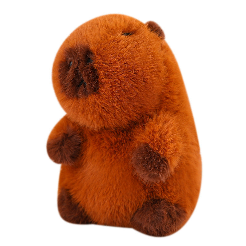 35CM Kawaii Brown Capybara With Hair Stuffed Animal Plush Toy Dolls Gift For Kids Baby Mascot Xmas Gifts