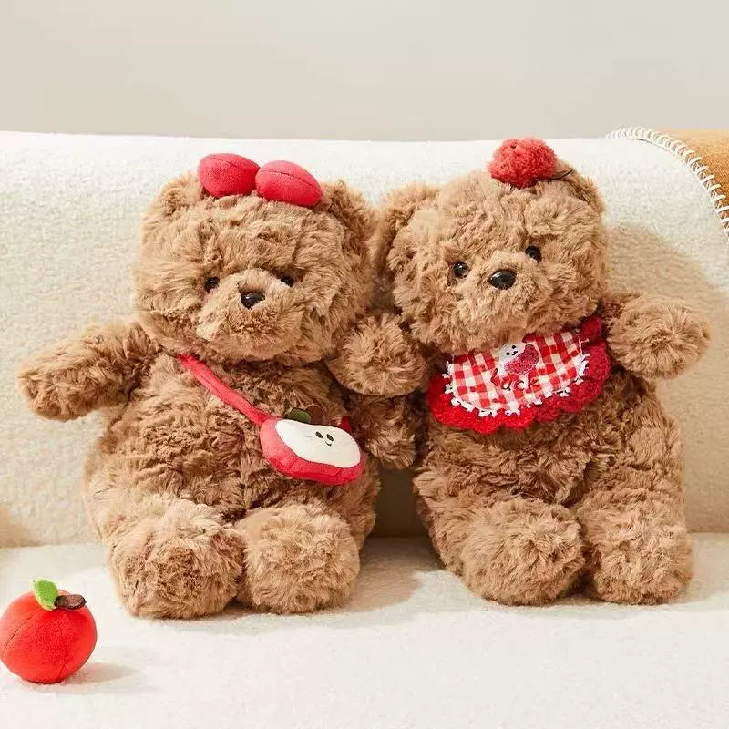 25CM Apple Bear Litchi Bear Soft Stuffed Dolls Animals Plush Toys For Kids Xmas Gift Home Decor