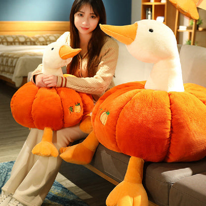 150CM Pumpkin Duck Pillow Plush Toys Cartoon Soft Stuffed Animal Dolls Mascot Birthday Xmas Gift Halloween Decor