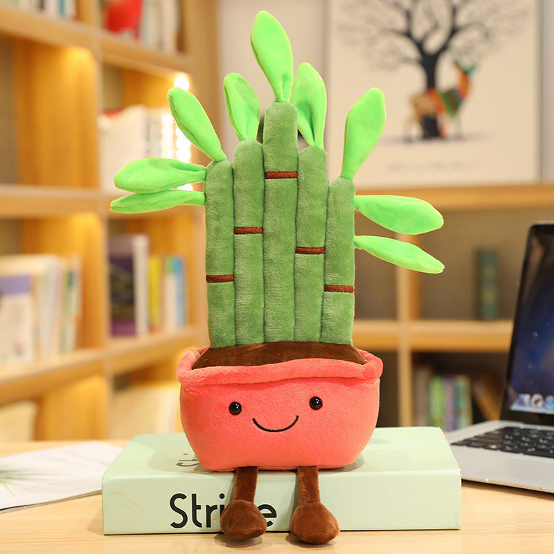 35CM Pine Tree Bamboo Chinaberry Flower Cactus Soft Plants Dolls Toy Gift Mascot Christmas Gifts Home Decor