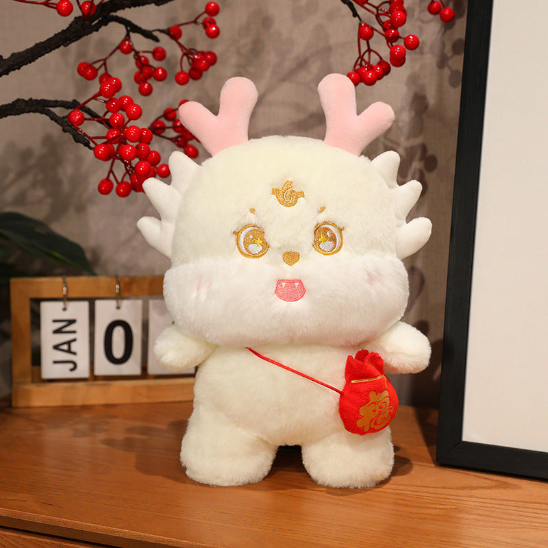 35CM Kawaii Cartoon Fat Dragon Soft Stuffed Animal Dolls Plush Toys Mascot Xmas Gifts For Kids New Year Home Decor