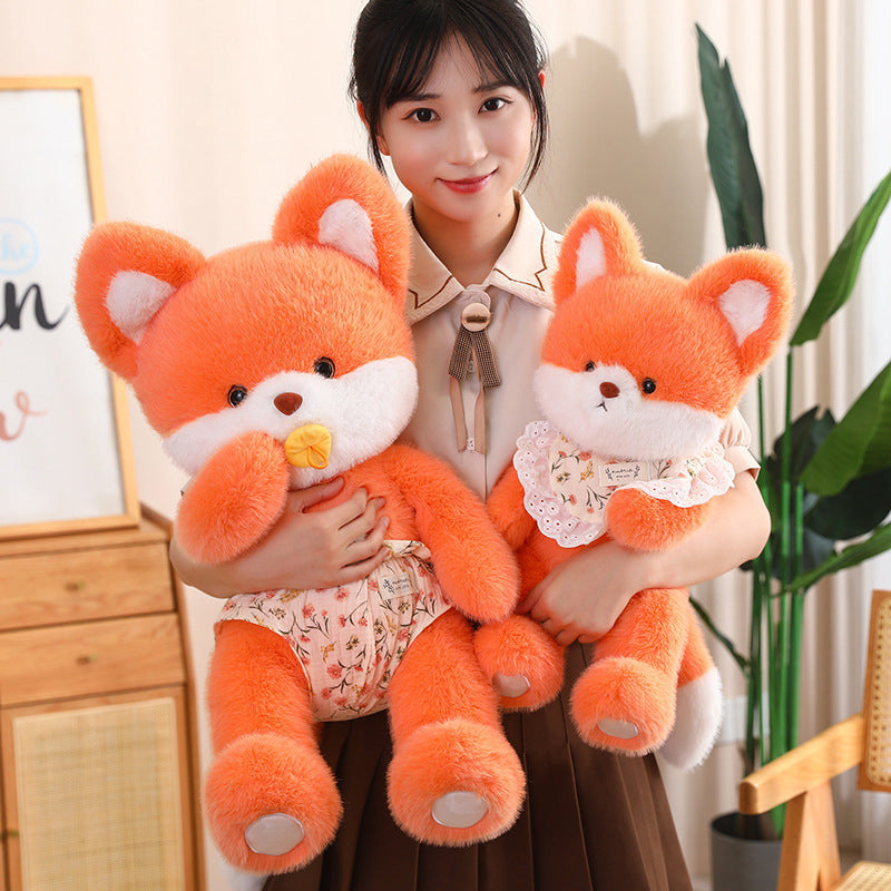 45CM Kawaii Luck Baby Bear Rabbit Cat Fox Soft Stuffed Dolls Animals Plush Toys For Kids Xmas Gift Home Decor