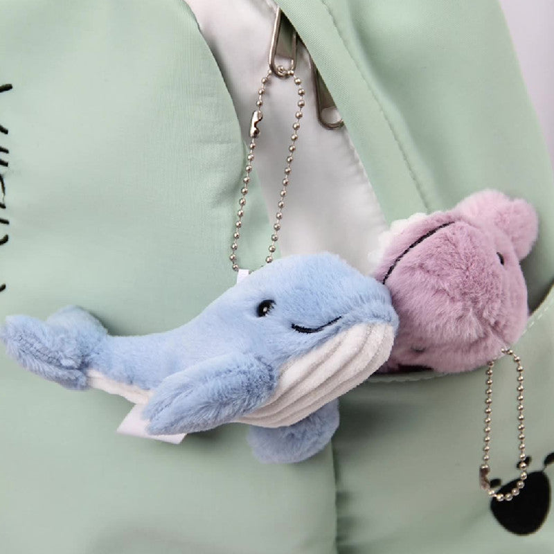 4Pces Kawaii Dolphin Plush Keychain Soft Plush Toys Stuffed Animal Dolls Birthday Xmas Gift Wallet Bag Accessories Props